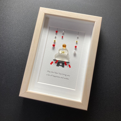 シーグラスアートお正月鏡餅