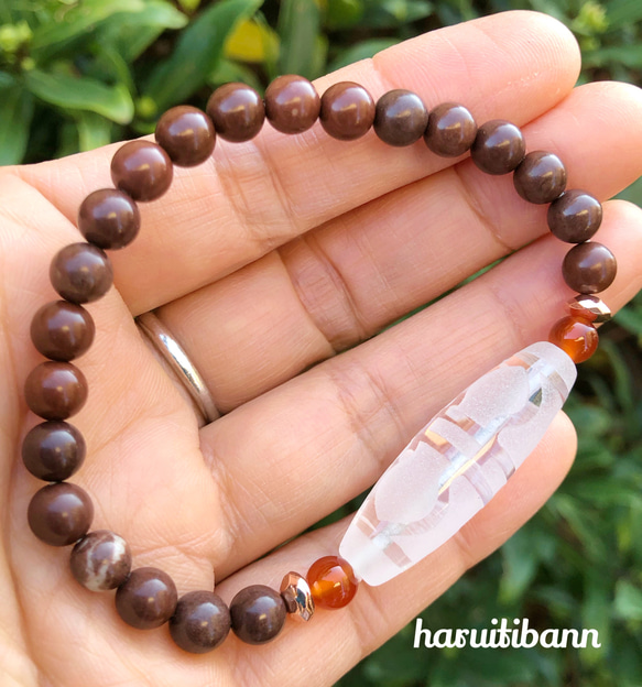 金剛杵天珠（バジュラ）水晶天珠 セドナストーン 天珠デザイン
