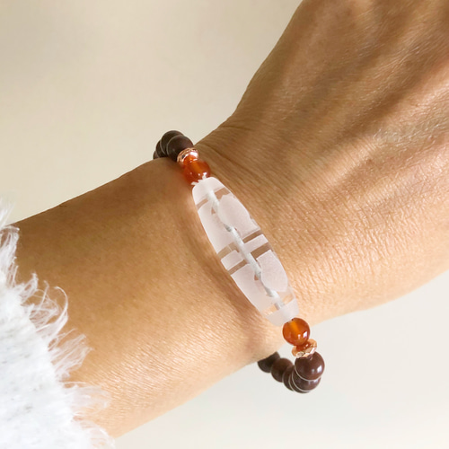 金剛杵天珠（バジュラ）水晶天珠 セドナストーン 天珠デザイン