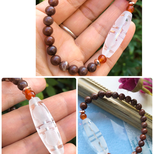 金剛杵天珠（バジュラ）水晶天珠 セドナストーン 天珠デザイン