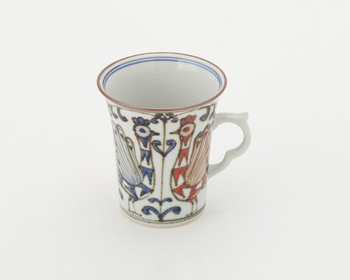 【未使用品】 京焼　陶尊　マグカップ 京焼清水焼】鉄染赤孔雀紋マグカップ マグカップ ganka 通販