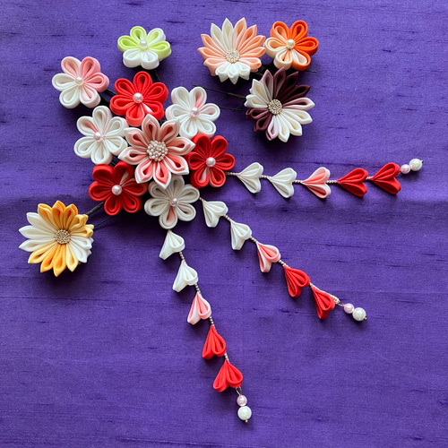 【囲み】0014 つまみ細工 髪飾り 成人式 七五三　入学　卒業 囲み】4057 つまみ細工 髪飾り 成人式 七五三 入学 卒業