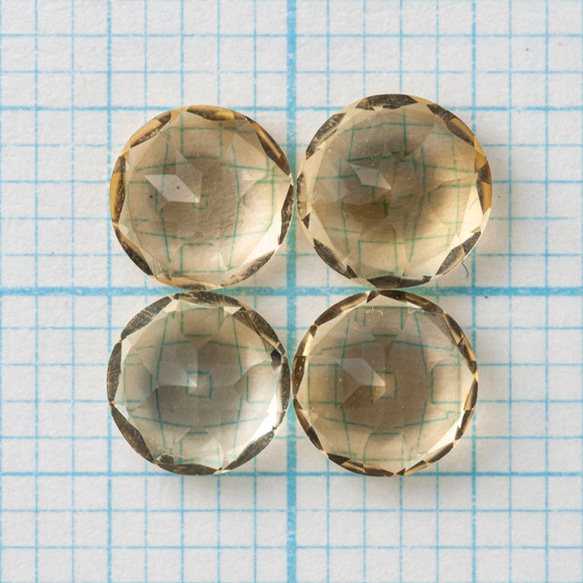 2粒売り　宝石質シトリンAAA　ルース　ラウンドファセットカット5×5×3mm 3枚目の画像