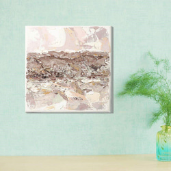 心象風景　アクリル画　キャンバス　18×18㎝　texture-art　｢夕暮れ山並｣ 4枚目の画像