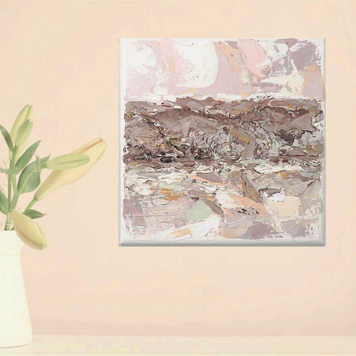 アクリル画　原画　「冬の晴れた日」　25cm角　キャンバス アクリル画 原画 「冬の晴れた日」 25cm角 キャンバス 絵画