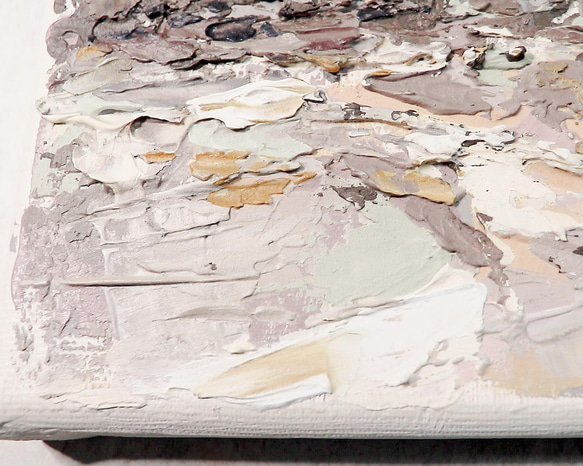心象風景　アクリル画　キャンバス　18×18㎝　texture-art　｢夕暮れ山並｣ 9枚目の画像