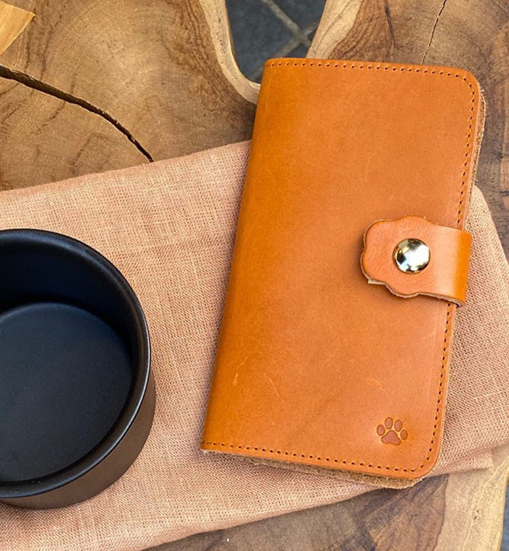 7色×9色　猫好きにたまらにゃい 猫の手が選べる 栃木レザー ねこ スマホケース　Android　#mm00000112