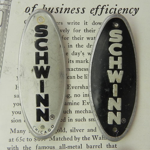 4枚セット♪SCHWINN、自転車メタルタグ、ヴィンテージUSA 送料無料  