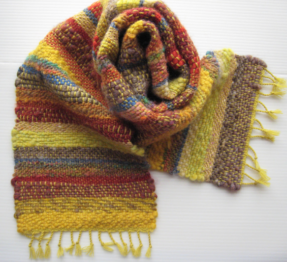 毛糸の手織りマフラー212 3枚目の画像