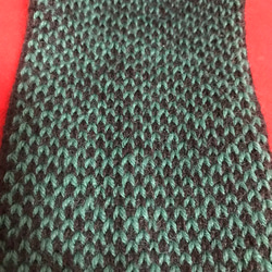 靴下向きの丈夫な毛糸で編んだ北欧風模様のショートソックス グリーン系 6枚目の画像