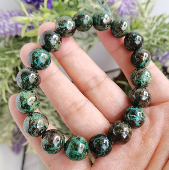 大地のエネルギー*森の様なグリーン」クリソコラ ブレスレット