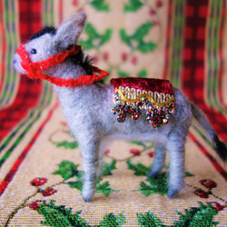 おもちゃのロバさん・オーナメント　羊毛フェルト　クリスマス　1年じゅう飾れる２WAY 2枚目の画像