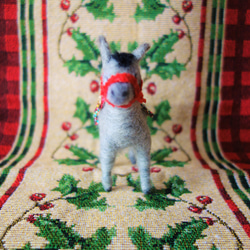 おもちゃのロバさん・オーナメント　羊毛フェルト　クリスマス　1年じゅう飾れる２WAY 4枚目の画像