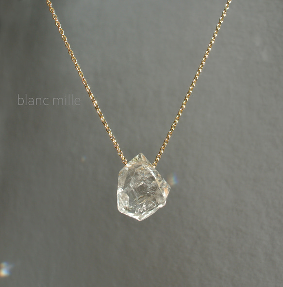 No.1865○*エレスチャルクォーツ 18金シンプルネックレス○*K18天然石
