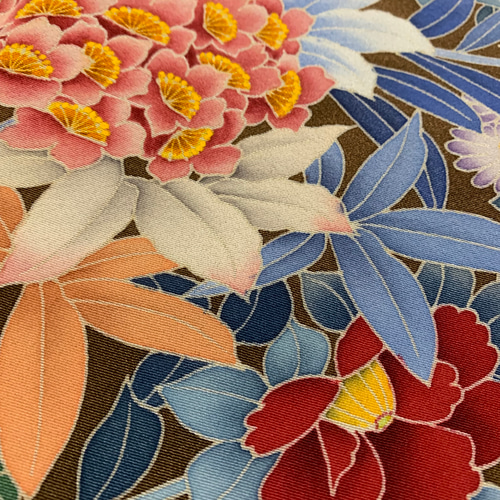 加賀友禅 沈丁花 枝梅 百合 作家モノ黒留のVネックシンプルフォーマル