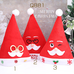 Q881-1  3個 クリスマス衣装 サンタ帽子  3X（1ヶ）※ネコポス不可 1枚目の画像