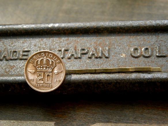 ＃PCB17　Kingdom of Belgium Coin Hair Pin 5枚目の画像