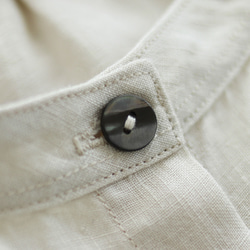 亞麻立領褶皺襯衫（灰白色）TP28。 第10張的照片