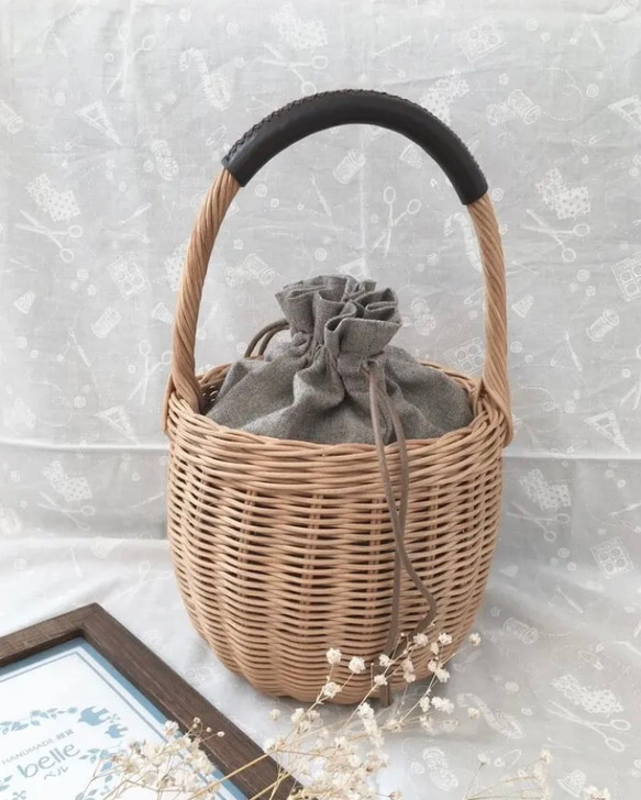ラタン どんぐりかごバッグ かごバッグ belle_rattan＆craft