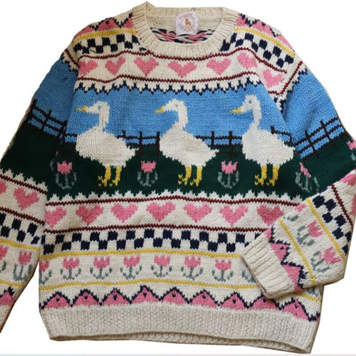 vintage ニット セーター アヒル あひる 鳥 古着 ヴィンテージ