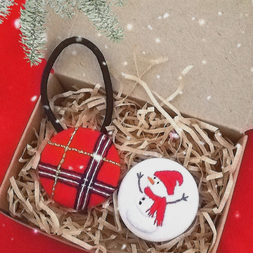 Creema限定クリスマス2022」【送料無料】くるみボタンで作る雪だるまの