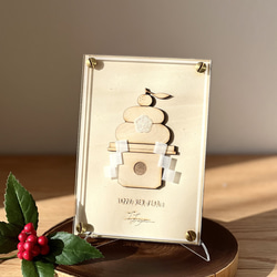 ◇◇正月飾り・鏡餅◇◇』壁掛け対応【真鍮金具×アクリル×木のアート