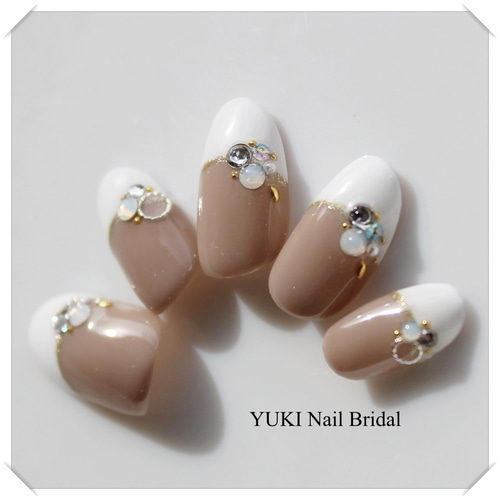 ウェディング、王道フレンチネイル ネイルチップ（つけ爪） yuki-nail