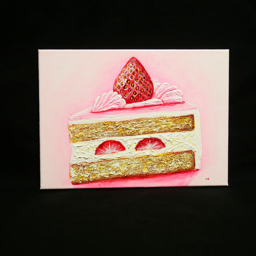 油絵 絵画 【ショートケーキ】 絵画 HR 通販 14956402｜Creema