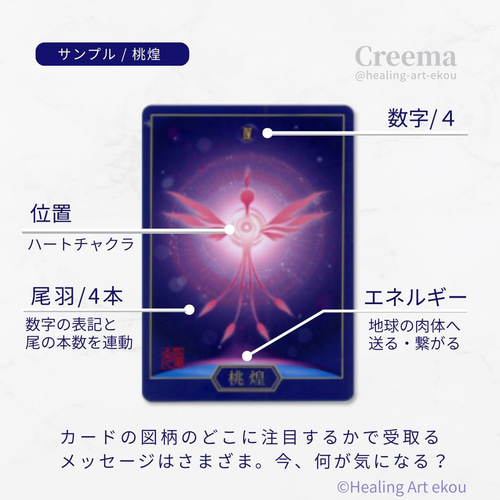 鳳凰のオラクルカード『守羽』⭐︎新装版 色×チャクラ×数字×宇宙