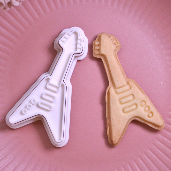 【楽器】エレキギター・スタンプ式異形クッキー型・単品販売 9枚目の画像