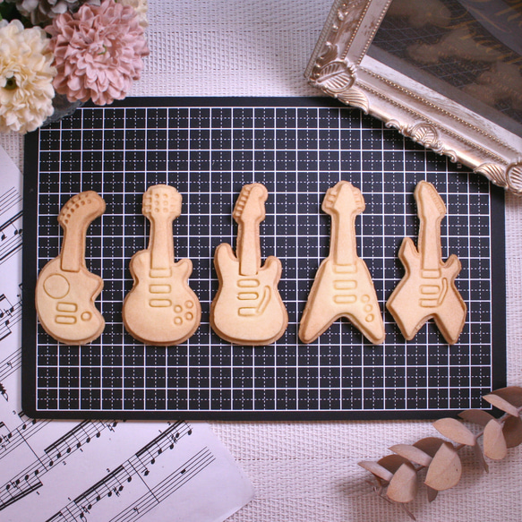 【楽器】エレキギター・スタンプ式異形クッキー型・単品販売 3枚目の画像