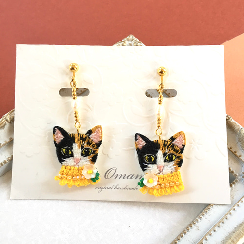 さび猫さんのイヤリングorピアス | ねこの森雑貨店