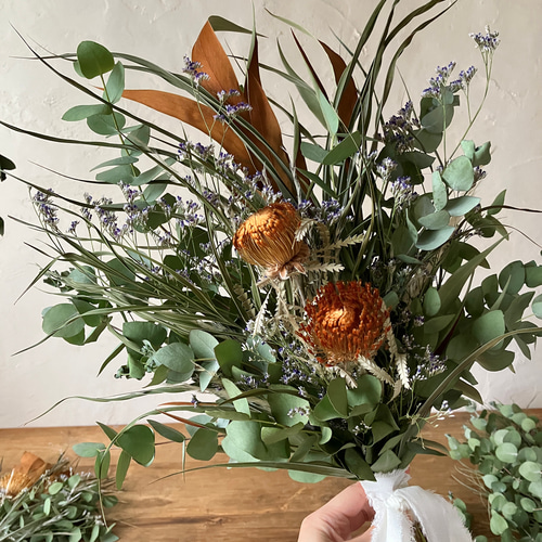 男性にも似合う〉ドライフラワースワッグ / 結婚祝い 新築祝い 誕生日