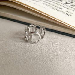 【silver925】6hoop knot_ring &ear cuff❥シルバーリング・イヤカフ 5枚目の画像