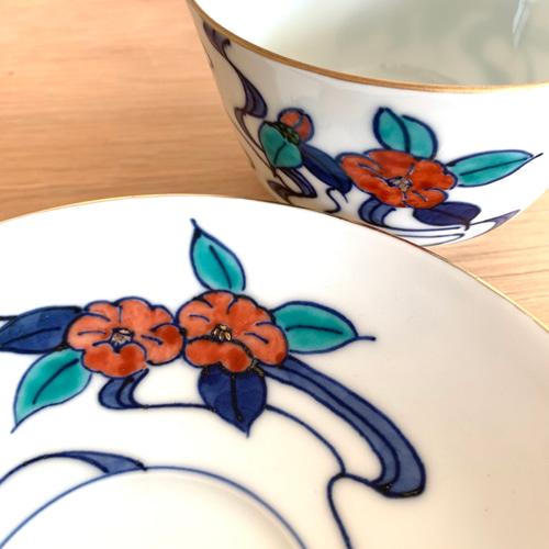 テルミー　京焼　清水焼　嘉豊窯　椿絵　カップアンドソーサー ２客 陶あん×小川珈琲 京焼・清水焼コーヒーカップ | 【公式】小川