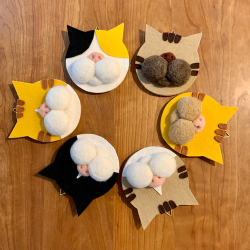 ねこの髭さし キジトラ 猫ひげ ねこのひげ集め ねこグッズ 羊毛