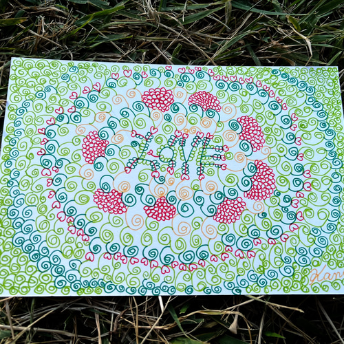 ぐるぐる巻きアート(水性サインペン画) 絵画 村上佳奈子 通販 14957451