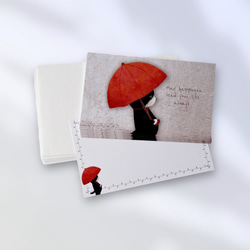 メッセージカード封筒セット（雨降り子猫） 1枚目の画像