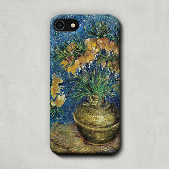 スマホケース / フィンセント・ファン・ゴッホ「 銅の花瓶のアミガサユリ」 iPhone 全機種対応 ゴッホ 絵画 3枚目の画像