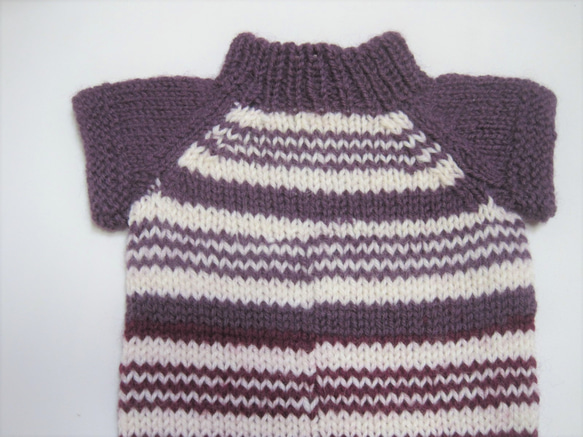 わんちゃん用セーター ウール100％ 手編み W002 4枚目の画像