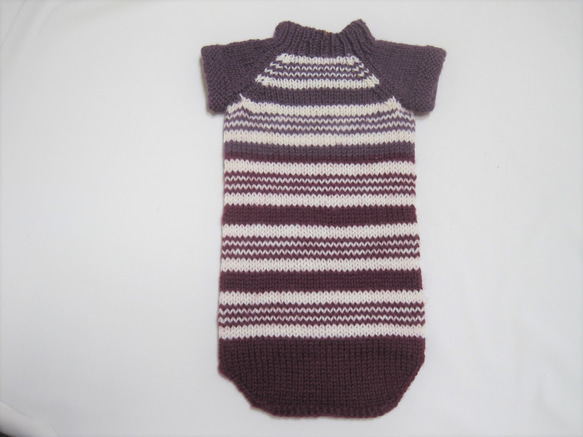 わんちゃん用セーター ウール100％ 手編み W002 3枚目の画像