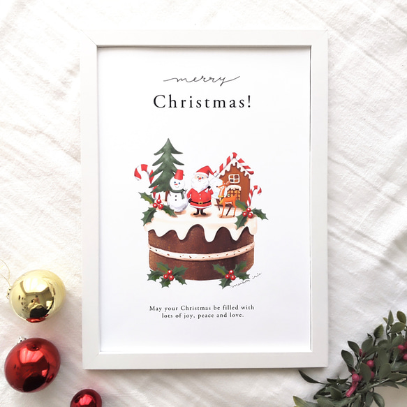 クリスマスポスター/Christmas cake/３デザイン（Ａ４サイズ） 1枚目の画像