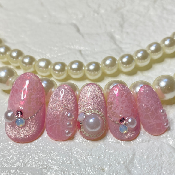 新作⭐︎マグネットネイル/パールネイル/結婚式ネイル/オールシーズン  