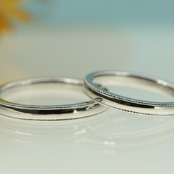 　両サイドミルグレイン　シンプル結婚指輪　素材、表面仕上げ自由に選んで　10万8千円～ 1枚目の画像