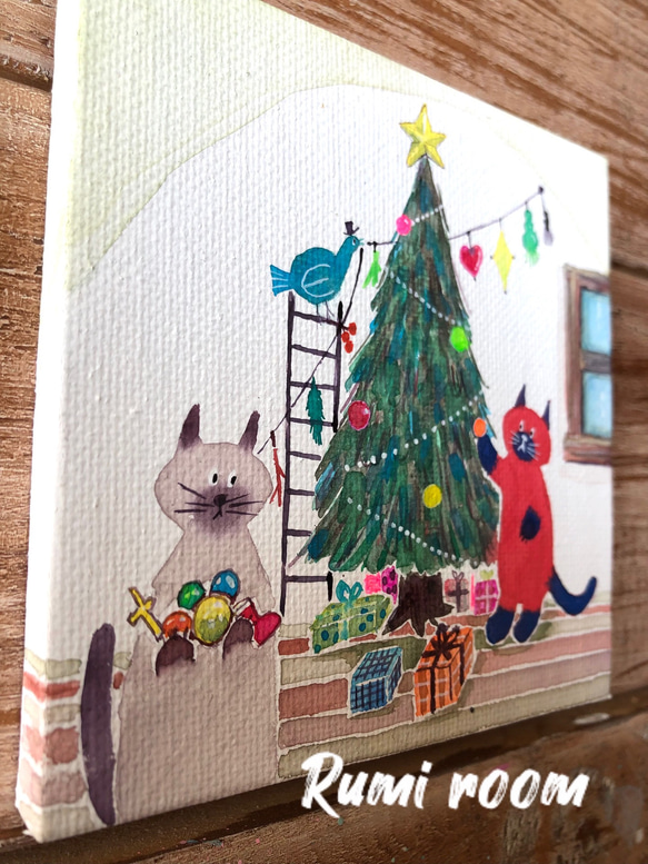赤毛猫とクリスマス　原画一点 2枚目の画像