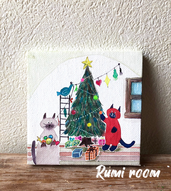 赤毛猫とクリスマス　原画一点 4枚目の画像