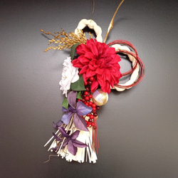 正月しめ飾り【粋 iki】縦型～紅白の華やかな和モダン飾り その他