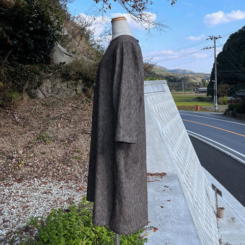 ユメさま、ご予約品　鯉のぼり柿渋染め　ロングチュニック&ロングベスト 金太郎と鯉柄生地と浴衣の柿渋染めチュニック 古布リメイク