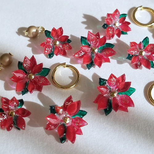 Tiffany ボリュームポインセチア ピアス 希少