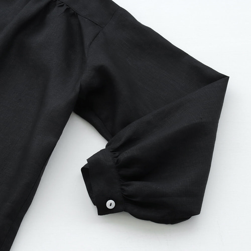 カジュアル〜フォーマルにも◎ リネン バンドカラー ループ